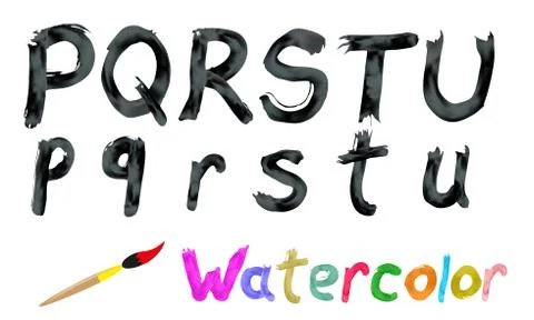 Watercolor font Stock Illustration