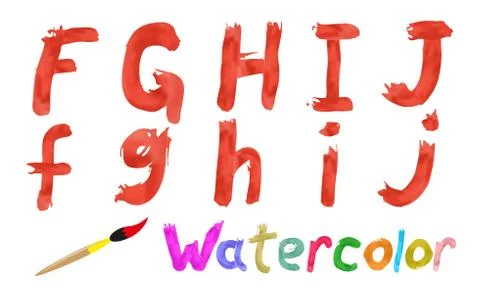 Watercolor font Stock Illustration