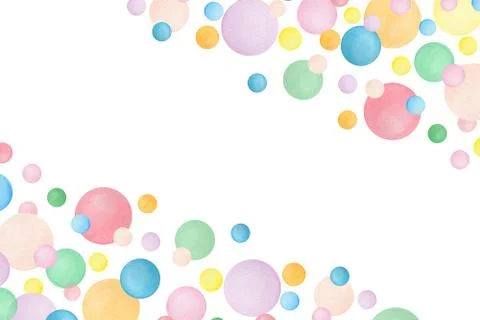 Watercolor frame bubbles background Stock Illustration