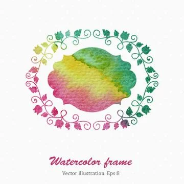 Watercolor frame Stock Illustration