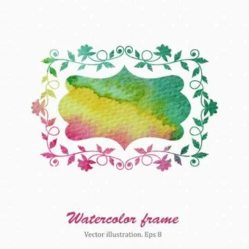 Watercolor frame Stock Illustration