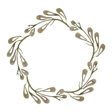 Watercolor frame of vintage elements Stock Illustration