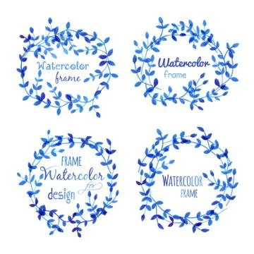 Watercolor frames Stock Illustration