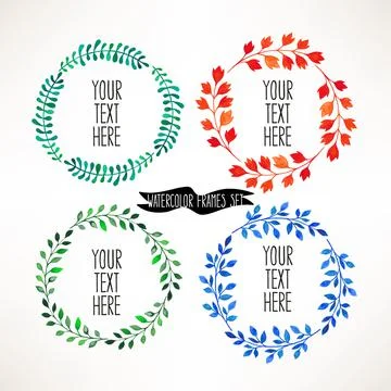 Watercolor frames set Stock Illustration