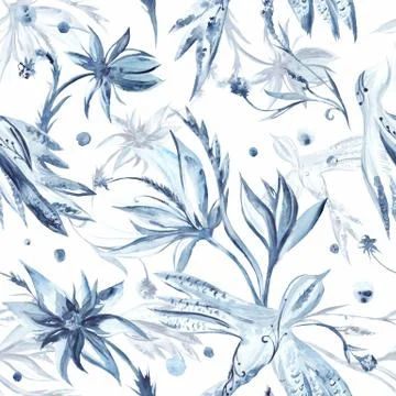 Watercolor Fresh Garden Pattern Stock Illustration