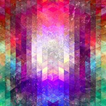 Watercolor geometric background with triangles Illustrazione stock