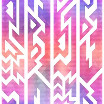 Watercolor geometric seamless pattern Stock Illustration