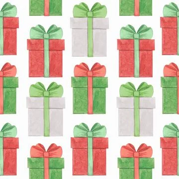 Watercolor gift pattern 스톡 일러스트