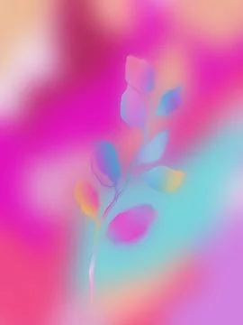 Watercolor gradient branch composition. Hand painted summer plant isolated on Stock Illustration