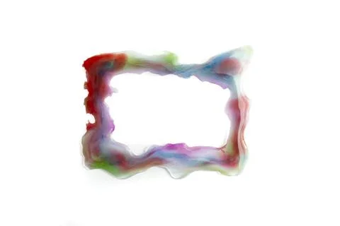 Watercolor gradient colors in a rectangular shape in clear water on transpa.. Fotos de archivo