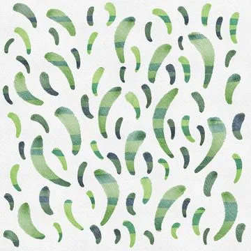 Watercolor Gradient Thin Leaves Pattern Stock Illustration