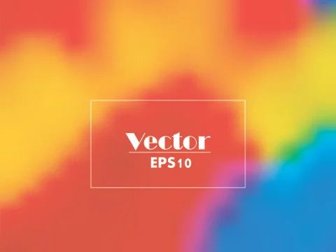 Watercolor gradient vector blurred background in blue yellow red colors Stock Illustration