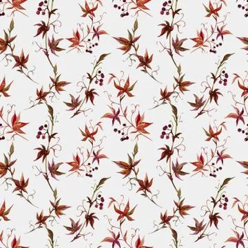 Watercolor grape pattern Stock Illustration