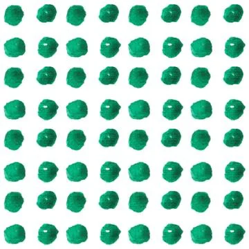 Watercolor green dots vector seamless pattern hand drawn 스톡 일러스트