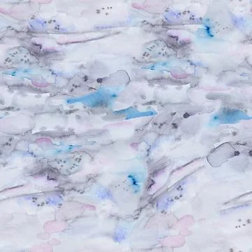 Watercolor grey abstract seamless pattern. Grunge hand painted texture Stock Illustration