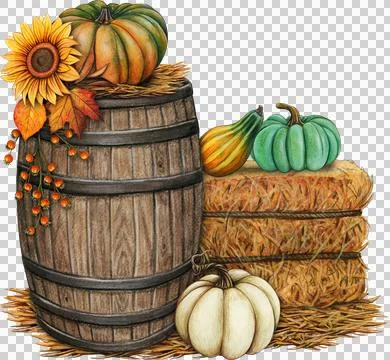 Watercolor hand drawn fall composition Illustrazione stock