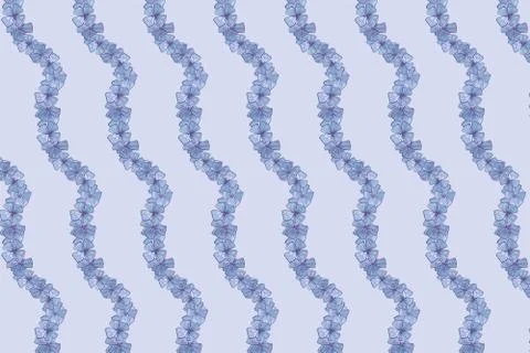 Watercolor hand drawn flower summer blue pattern. Stock Illustration