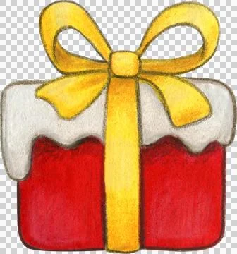 Watercolor hand drawn gingerbread present Stock Illustration