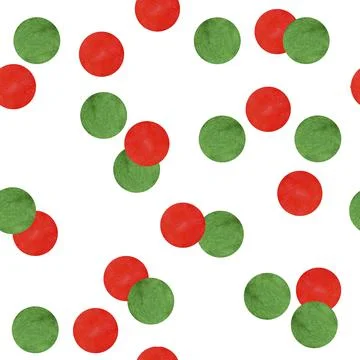 Watercolor hand drawn seamless pattern polka dot circle round abstract design Stock Illustration