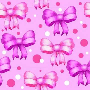 Watercolor hand drawn seamless pattern with pastel pink lollipop candies sweets Stock Illustration
