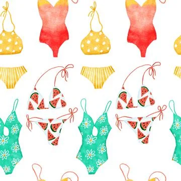 Seamless pattern with hand drawn female underwear Vector Image