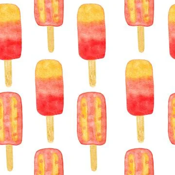 Watercolor hand drawn seamless pattern with beach vibe holiday summer vacation Illustrazione stock