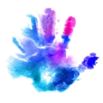 Watercolor hand print Stock Illustration