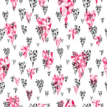 Watercolor heart pattern Stock Illustration