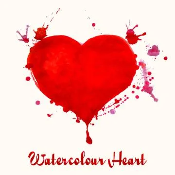 Watercolor heart - vector Stock Illustration