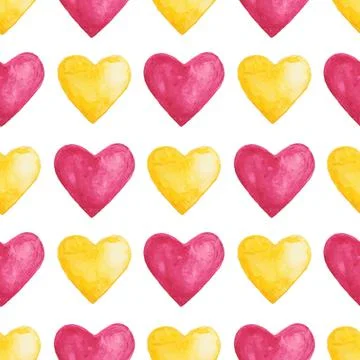 Watercolor hearts Stock Illustration