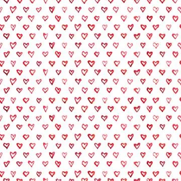 Watercolor hearts pattern Stock Illustration
