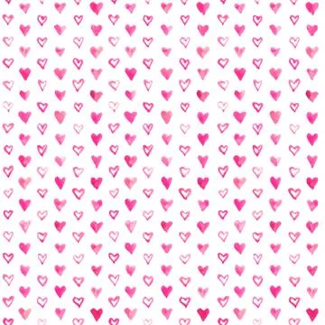 Watercolor hearts pattern Stock Illustration