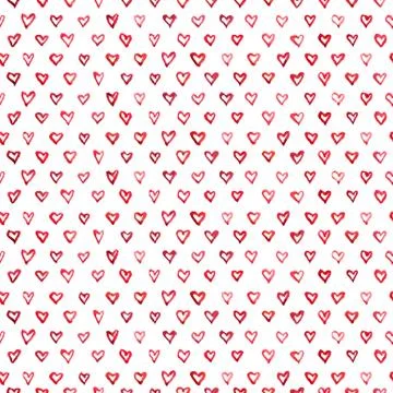 Watercolor hearts pattern Stock Illustration