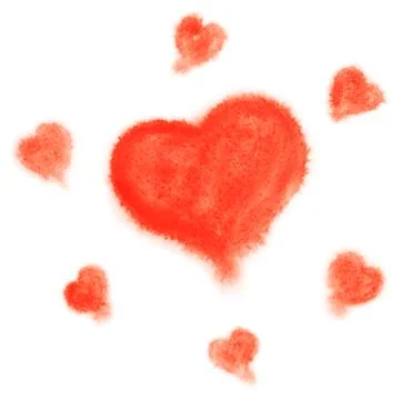 Watercolor hearts. Vector Stock Illustration