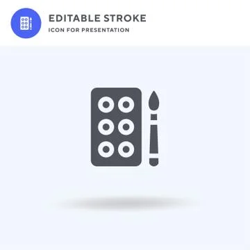 Watercolor icon vector, filled flat sign, solid pictogram isolated on white 스톡 일러스트