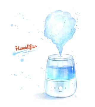 Watercolor illustration of humidifier Stock Illustration