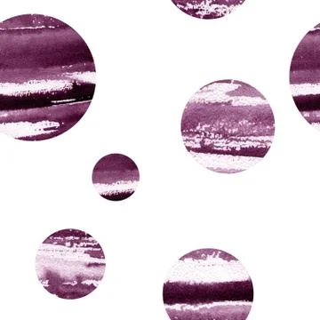 Watercolor illustration. A pattern of abstract texture purple circles Stock Illustration