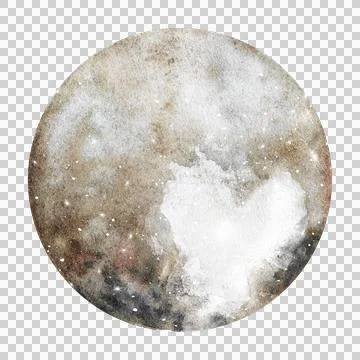 Watercolor illustration of Pluto Stock Illustration