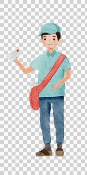 Watercolor illustration of a profession submitting a document Stock Illustration