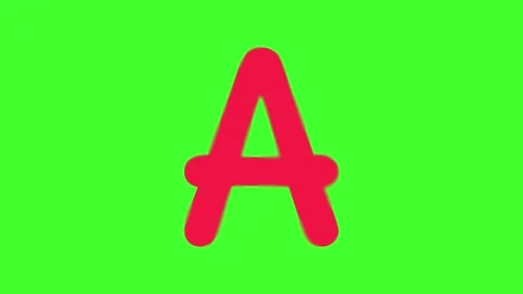 Watercolor Ink Bleed Effect Red Text On Green Screen Alphabet A Stock Footage 172518074