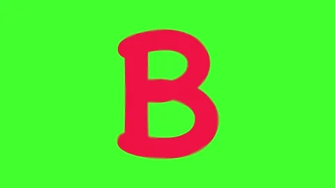 Watercolor Ink Bleed Effect Red Text On Green Screen Alphabet B Stock Footage 172518085