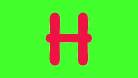 Watercolor Ink Bleed Effect Red Text On Green Screen Alphabet H Stock Footage 172518121