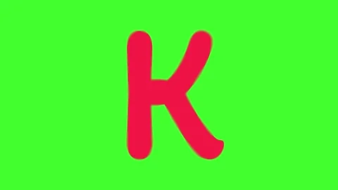 Watercolor Ink Bleed Effect Red Text On Green Screen Alphabet K Stock Footage 172518162