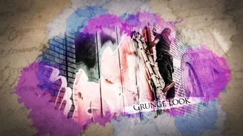 Watercolor Ink Slideshow After Effects stock