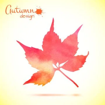 Watercolor leaf Illustrazione stock