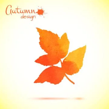 Watercolor leaf Stock Illustration