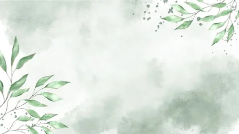 Watercolor leaves background texture animation groing moving botanical Stock Footage 271052296