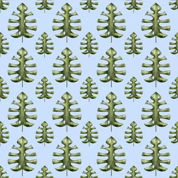 Watercolor leaves pattern design suitable for textiles and packaging material Stock Illustration