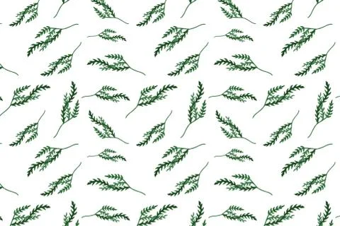 Watercolor Leaves Seamless Patterns Illustrazione stock