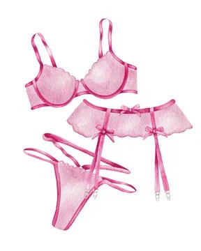 Watercolor lingerie. Hand draw underwear. Fashion illustration. Stock Illustration